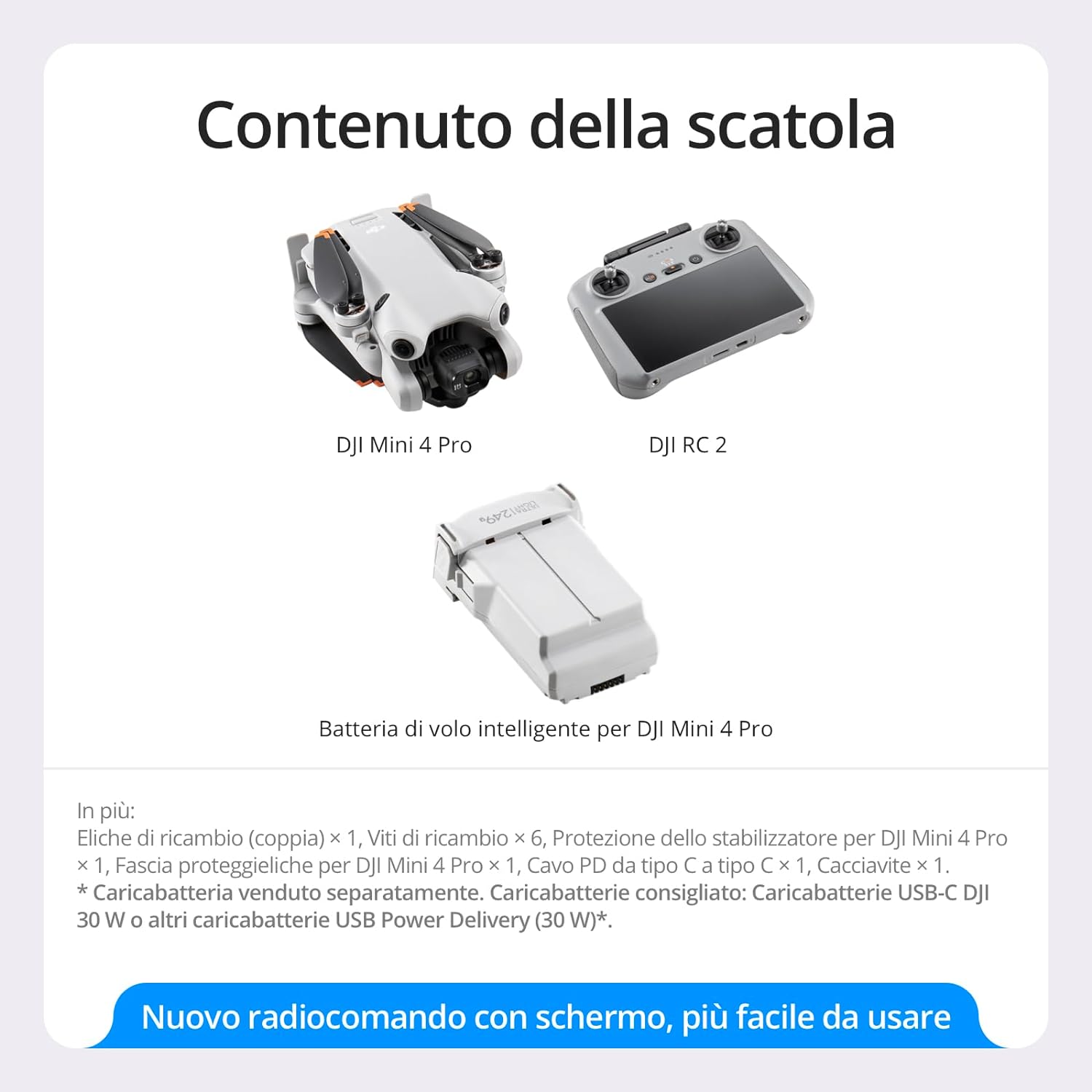 DJI Mini 4 Pro (con DJI RC 2), Mini Drone Pieghevole per Adulti con Fotocamera in 4K, meno di 249 g - Scopri l'innovazione di alta qualità - a soli 912€