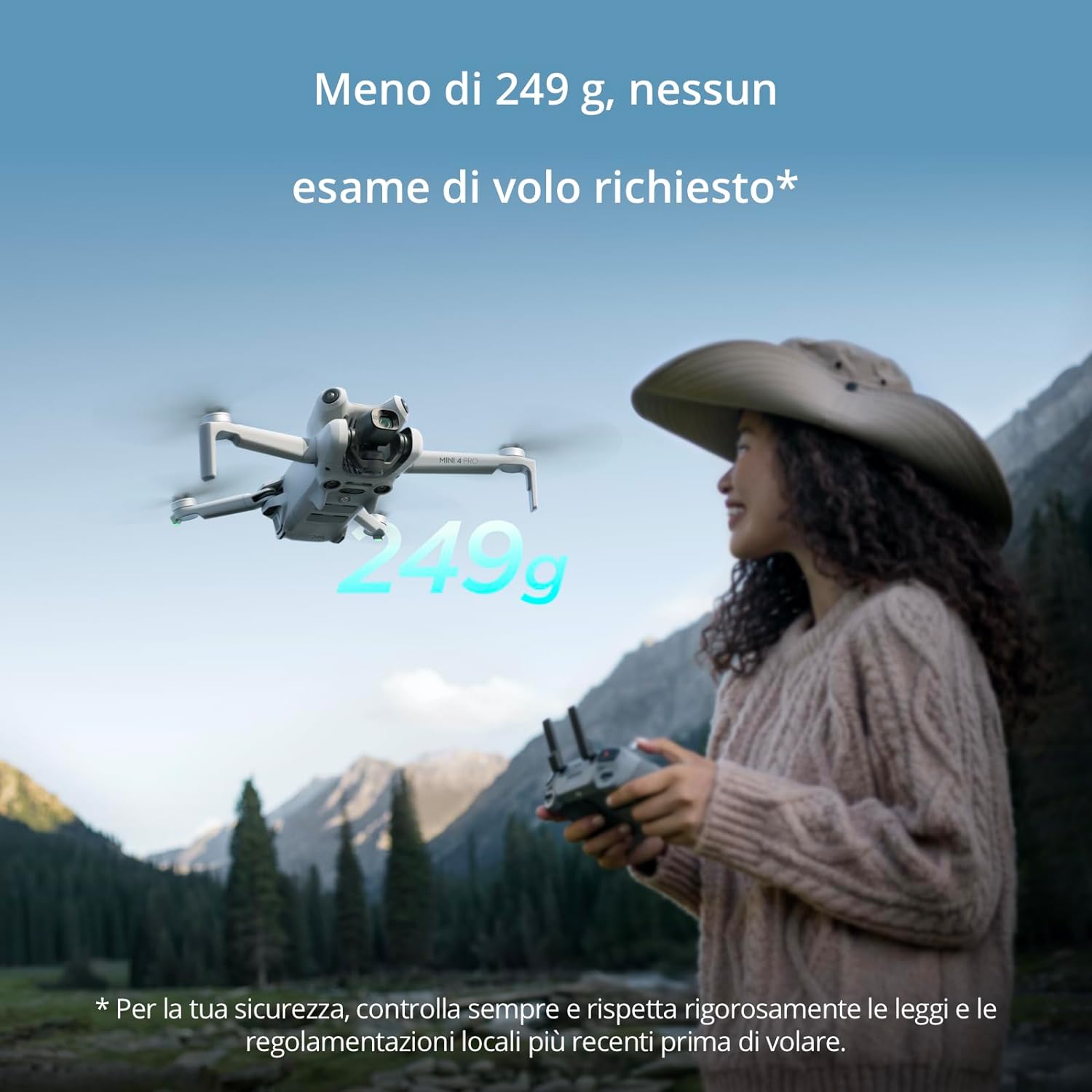 DJI Mini 4 Pro (con DJI RC 2), Mini Drone Pieghevole per Adulti con Fotocamera in 4K, meno di 249 g - Scopri l'innovazione di alta qualità - a soli 912€